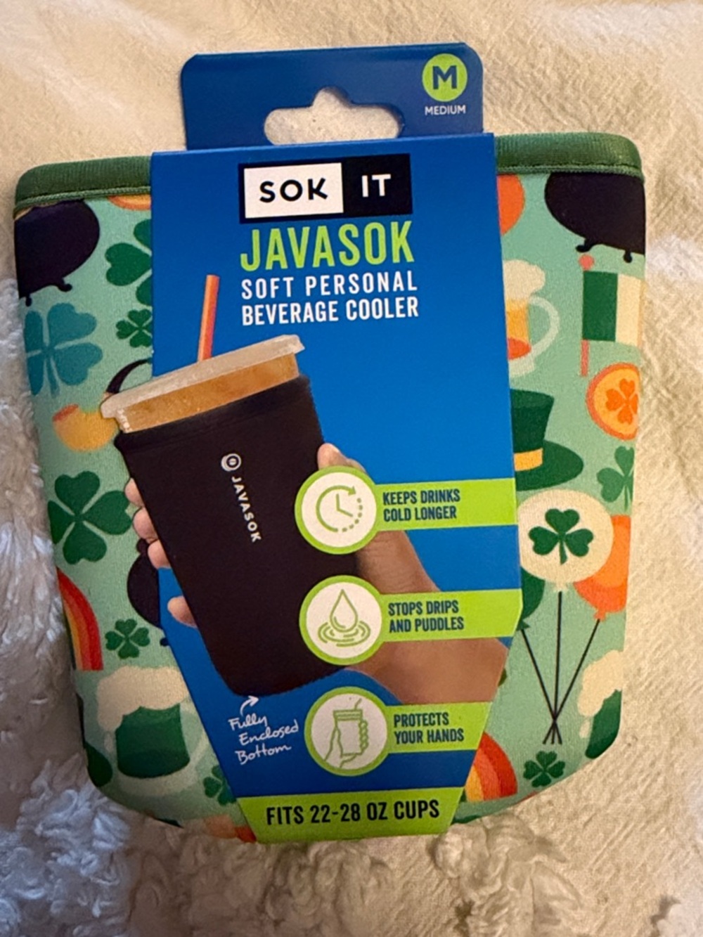 Soft Personal Beverage Cooler - Green Pattern